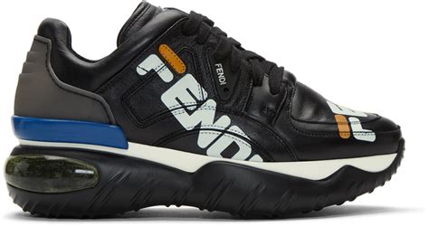 fendi mania sneakers black|Fendi shearling trimmed sneakers.